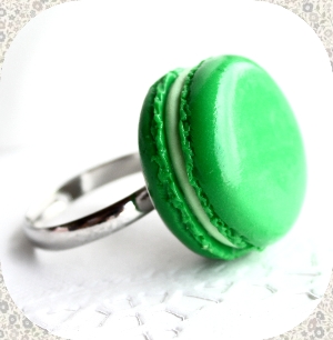 Bague Macaron vert