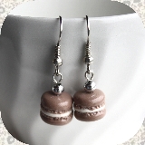 Boucles d'oreilles Macarons au café