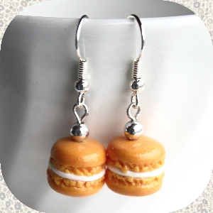 Boucles d'oreilles Macarons à la mangue