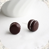 Boucles d'oreilles Macarons au chocolat