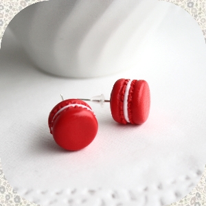 Boucles d'oreilles Macarons oranges