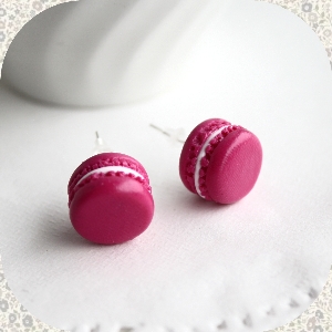 Boucles d'oreilles Macarons roses